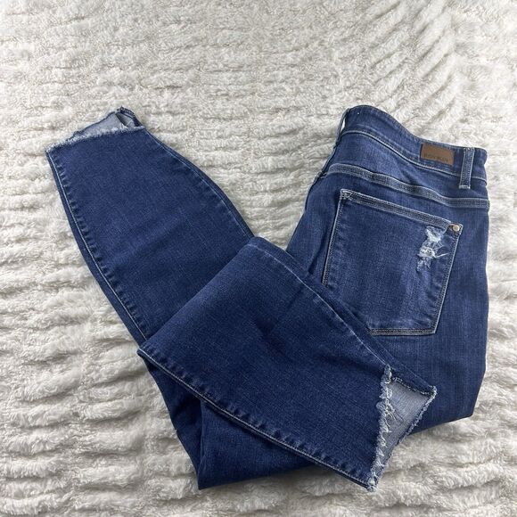 Judy Blue -‎ Womens Jeans - 18W - Blue Denim Skinny Fit - Distressed Skinny Fit - Picture 16 of 16